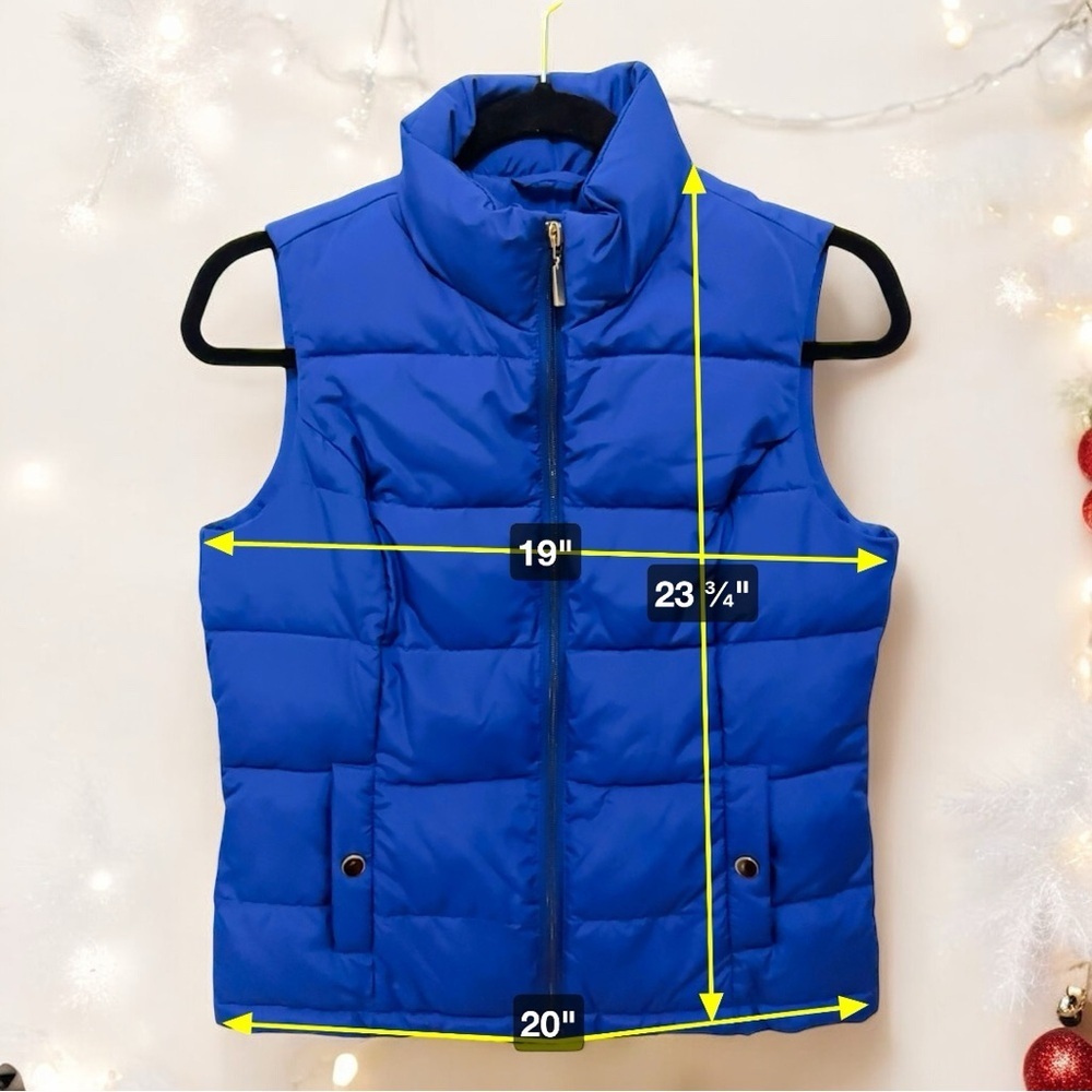 058 Charter Club | NWOT Royal Blue Quilted Zip-Front Puffer Vest (Size S/M) - Picture 3 of 12